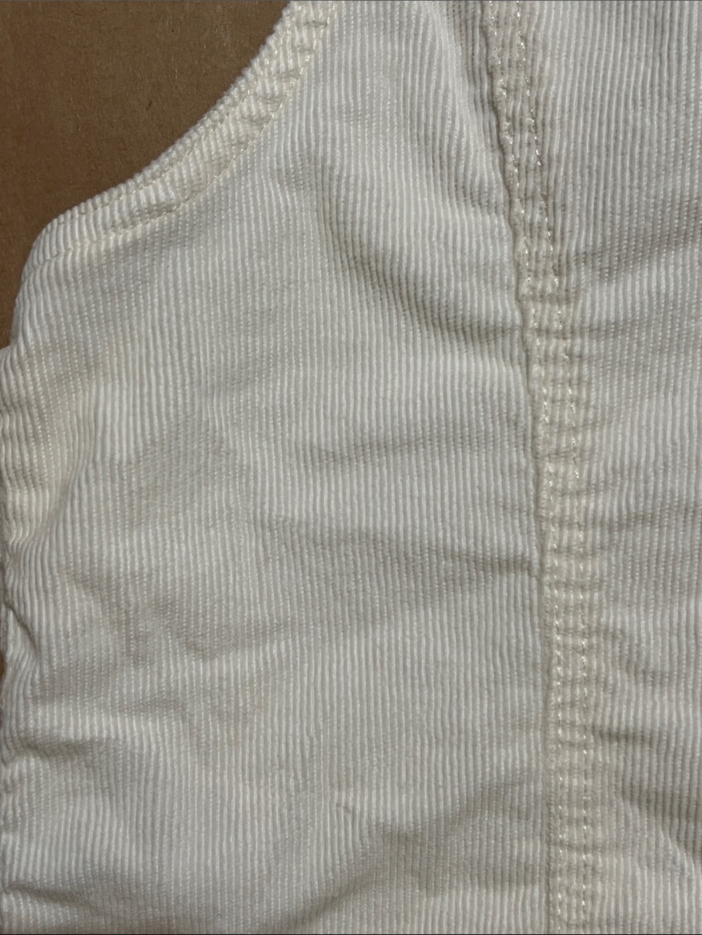 Corduroy Button-Front Vest in Cream - Picture 5 of 5